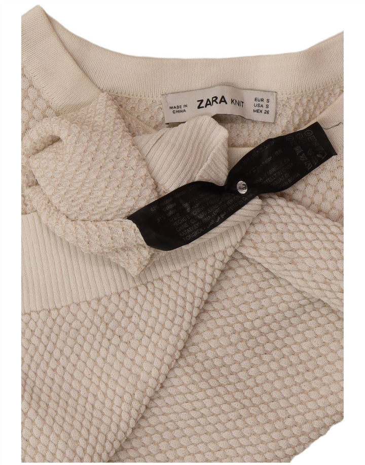 Damski sweter Zara z dekoltem w łódkę UK 8 Small Off White Wiskoza