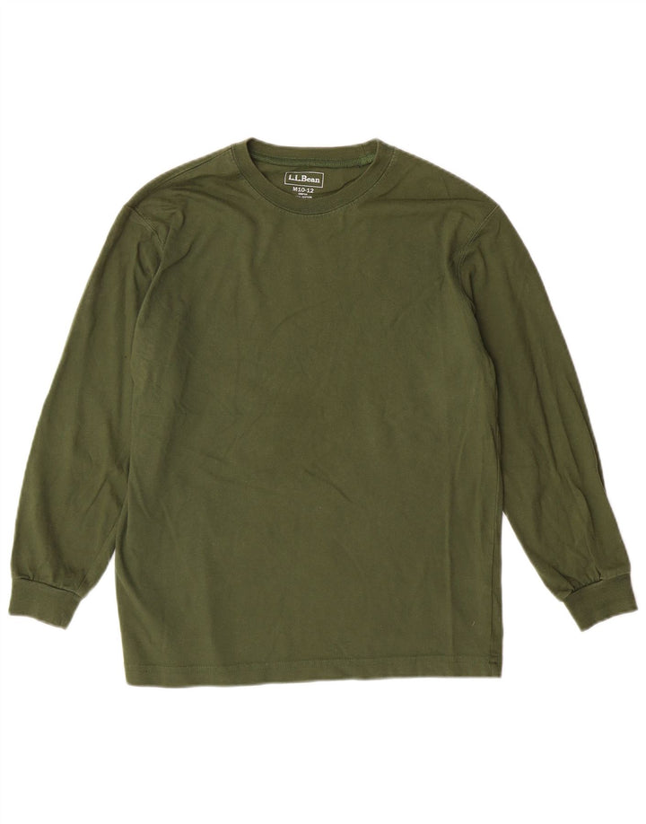 L.L.BEAN Boys Top Long Sleeve 10-11 Years Medium Khaki Cotton
