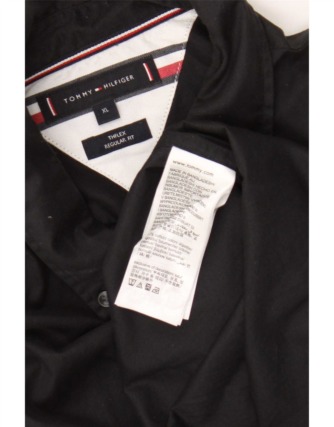 Koszula męska Tommy Hilfiger o regularnym kroju XL, czarna, bawełniana