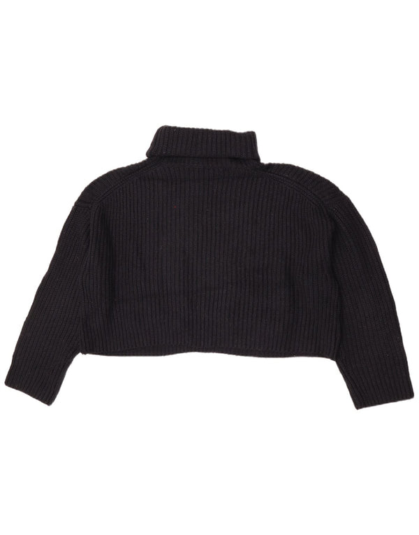 Damski sweter Zara Crop Oversize z golfem UK 14 Średni czarny