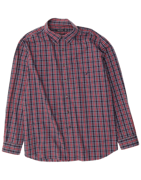 Koszula męska Nautica 2XL, bawełniana, granatowa w kratkę