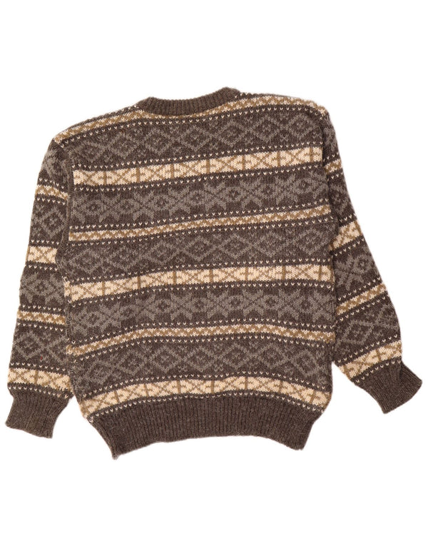 Canda Męski sweter z okrągłym dekoltem EU 52/54, duży, szary, akryl Fair Isle