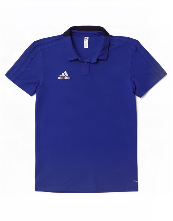 Męska koszulka polo Adidas Climalite, bawełniana, w kolorze średnioniebieskim