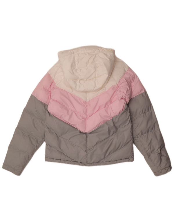 Nike Boys Hooded Padded Jacket 13-14 Years XL Multicoloured Colourblock