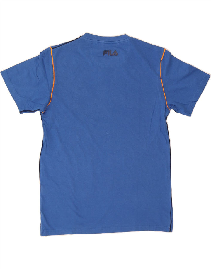 FILA Mens Graphic T-Shirt Top Small Blue Cotton Vintage Fila and Second-Hand Fila from Messina Hembry 