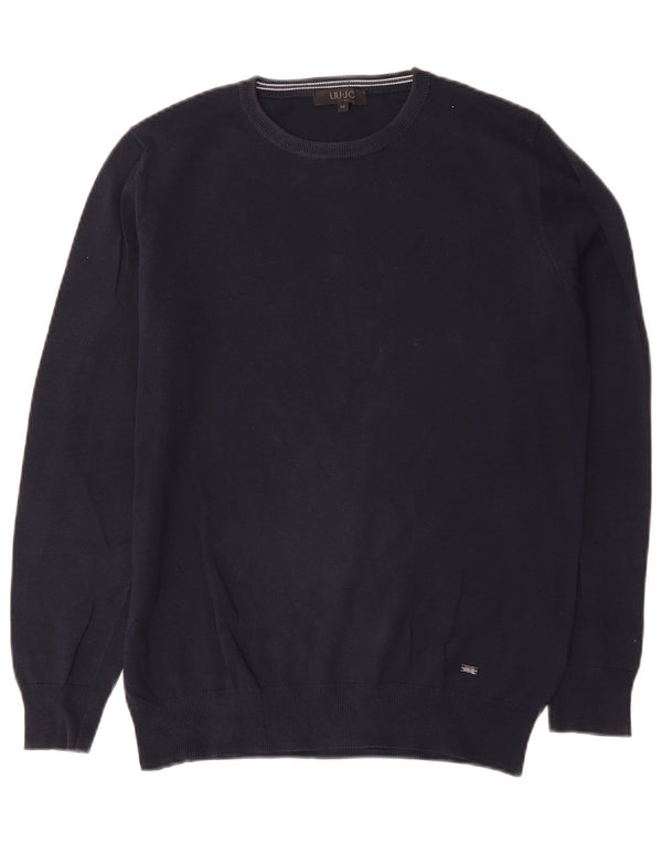Liu Jo Mens Crew Neck Jumper Sweater Medium Navy Blue