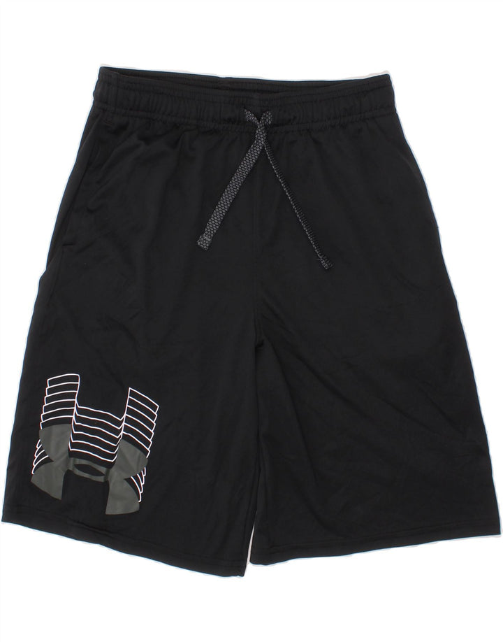 UNDER ARMOUR Boys Graphic Sport Shorts 11-12 Years Large  Black Vintage Under Armour and Second-Hand Under Armour from Messina Hembry 