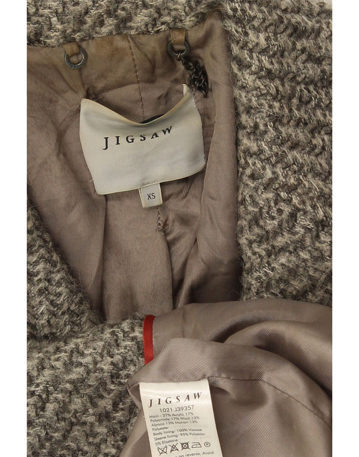 Damski płaszcz oversize z podwójnymi piersiami Jigsaw UK 6 XS, szary akryl