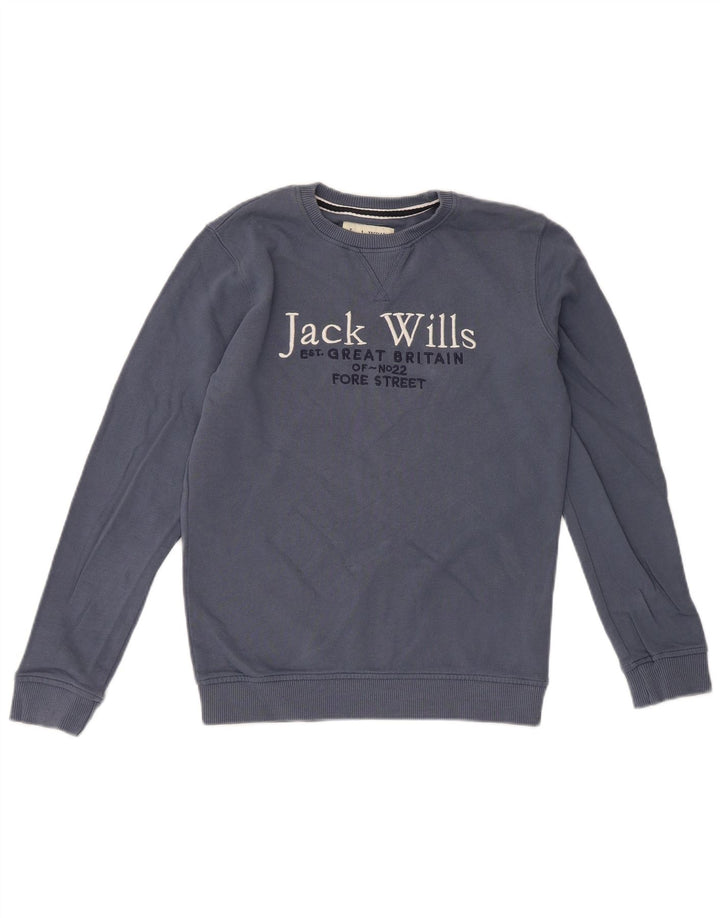 Chłopięca bluza dresowa Jack Wills z grafiką o regularnym kroju, 10-11 lat, niebieska
