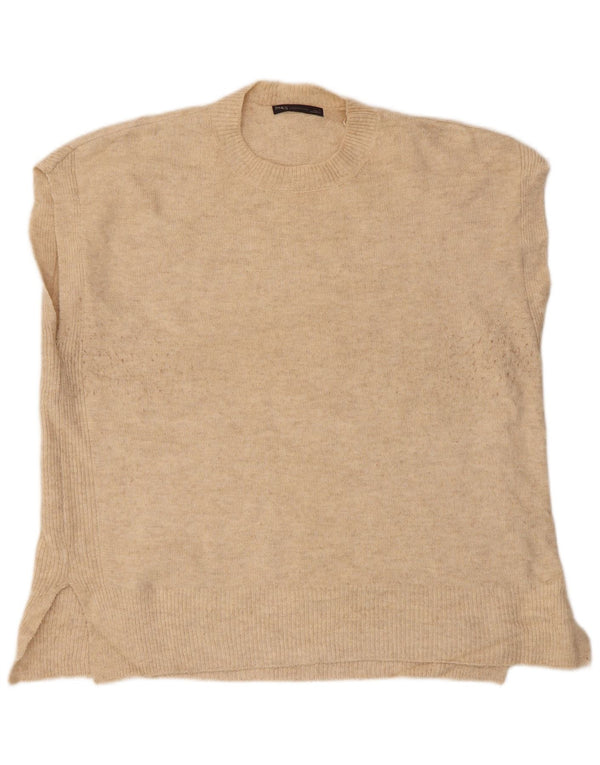 Marks & Spencer Womens Oversized Vest Tank Top UK 16 Large Beige Acrylic