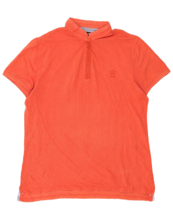Męska koszulka polo Massimo Dutti, średnia, pomarańczowa, bawełniana