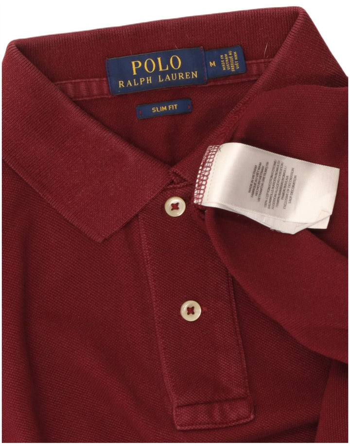 POLO RALPH LAUREN Męska koszulka polo slim fit, średnio bordowa, bawełniana