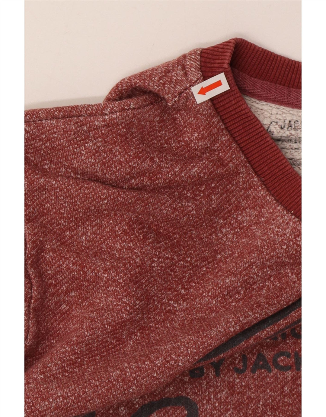 Męska bluza z grafiką Jack & Jones, średnia, bordowa, nakrapiana bawełna
