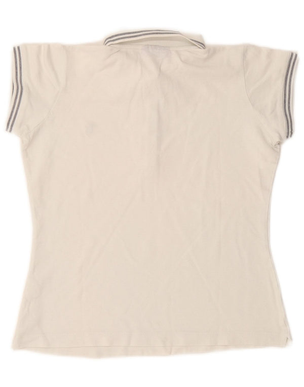 Damska koszulka polo Trussardi Jeans UK 12, średnia biała bawełna