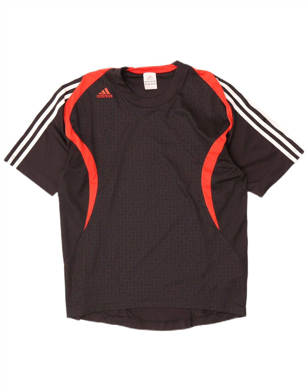 Adidas Męski T-Shirt Top Mały Czarny Poliester z blokami kolorów