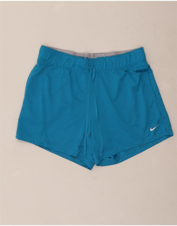Damskie spodenki sportowe NIKE Dri Fit UK 10, małe, niebieskie, poliestrowe