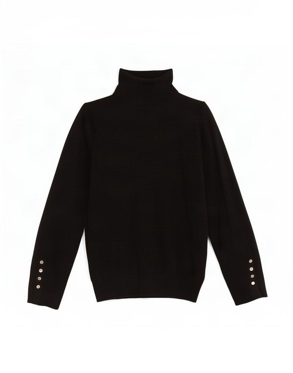 Sweter damski Zara z golfem UK 10, mały, czarny