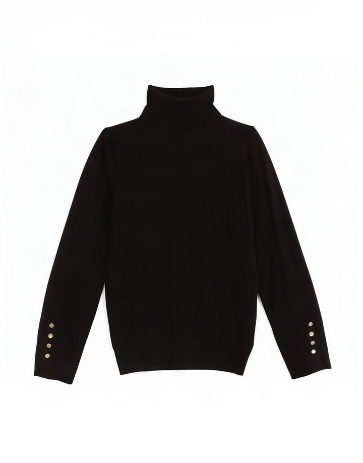 Sweter damski Zara z golfem UK 10, mały, czarny