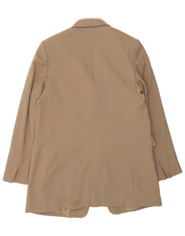 MASSIMO DUTTI Womens 1 Button Blazer Jacket EU 40 Medium Beige Modal Vintage Massimo Dutti and Second-Hand Massimo Dutti from Messina Hembry 