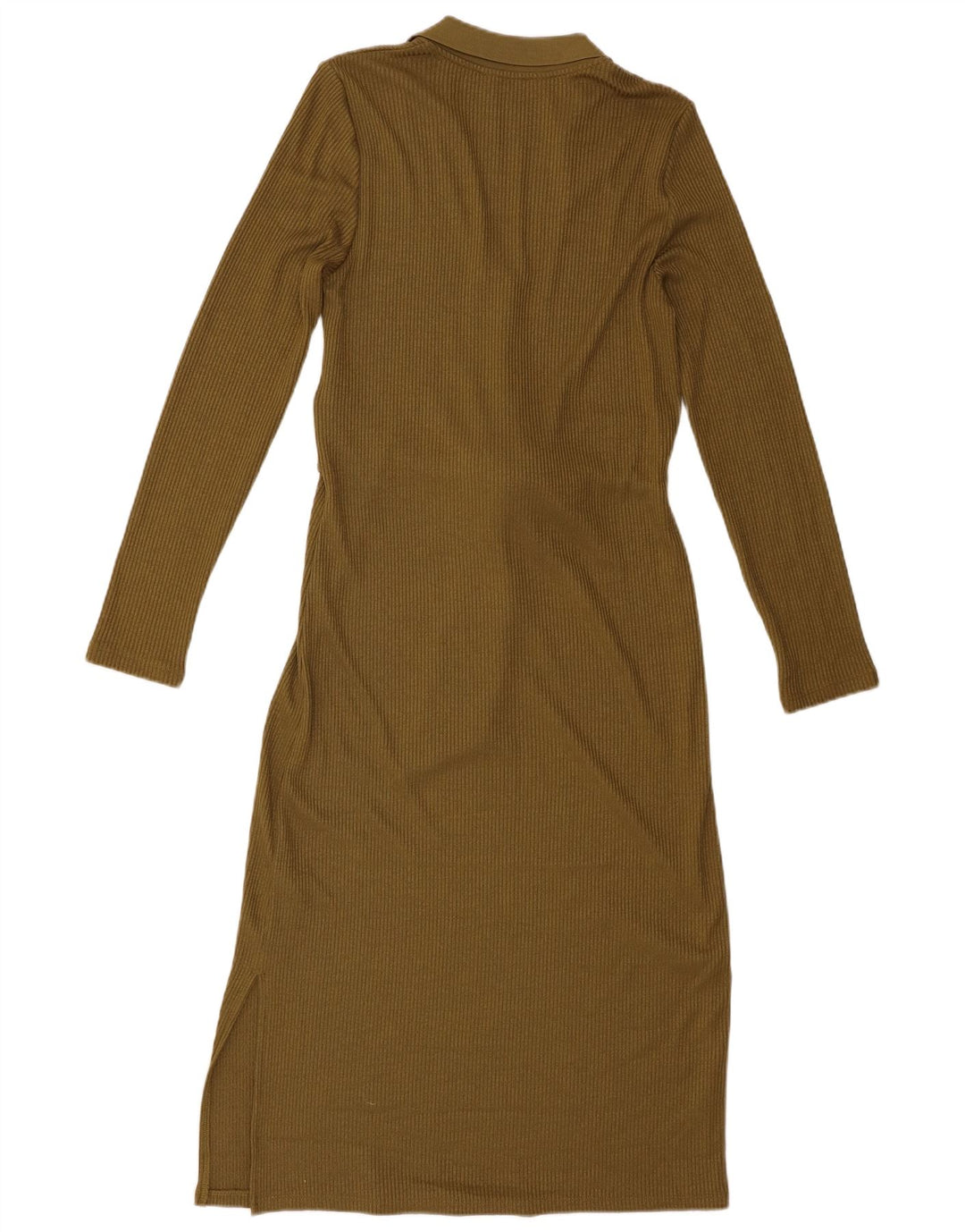 Marks & Spencer Damska sukienka sweterkowa z długim rękawem UK 8, mała, khaki, poliester