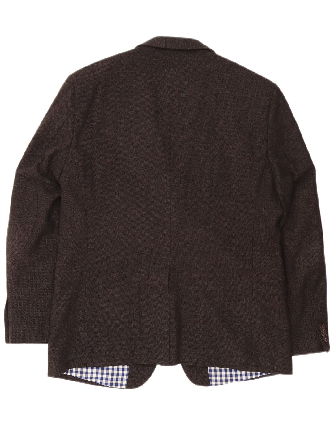 Męska marynarka zapinana na 2 guziki Peckott IT 52 XL Brązowa wełna w jodełkę