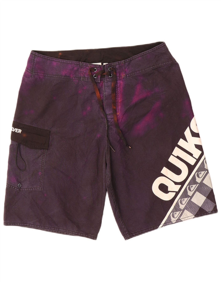 Męskie spodenki kąpielowe Quiksilver z grafiką, średni fiolet, poliester Tie Dye