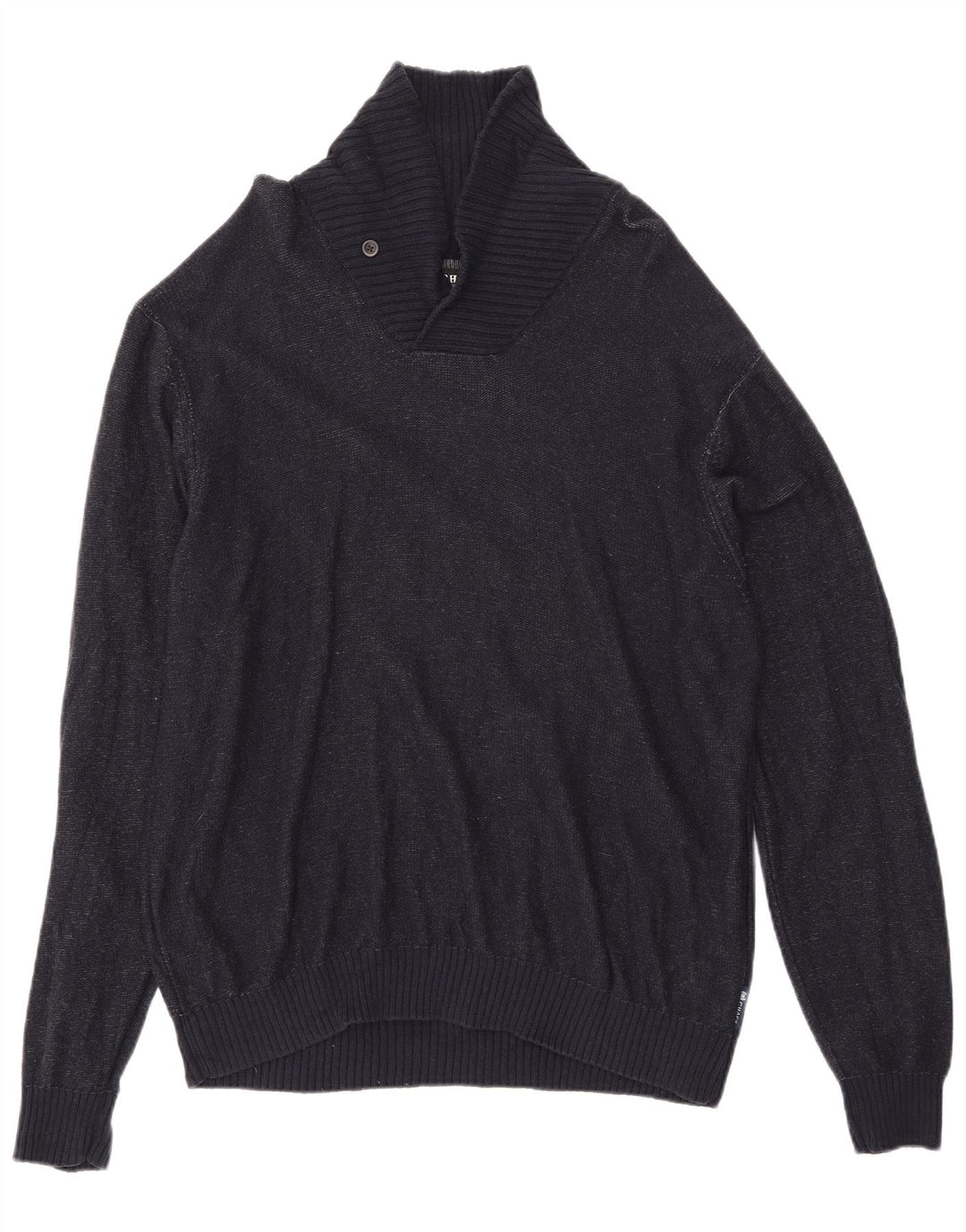 Męski sweter CHAPS z szalowym dekoltem XL, granatowy, nakrapiany