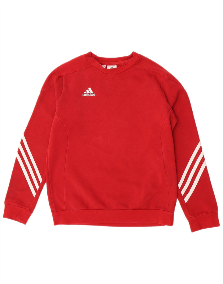 Adidas Chłopięca Bluza Sweter 11-12 Lat Duża Czerwona Bawełna