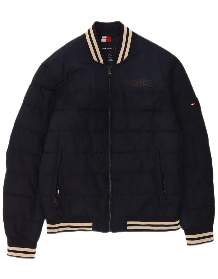 Męska ocieplana kurtka Tommy Hilfiger UK 38, średni granatowy poliester