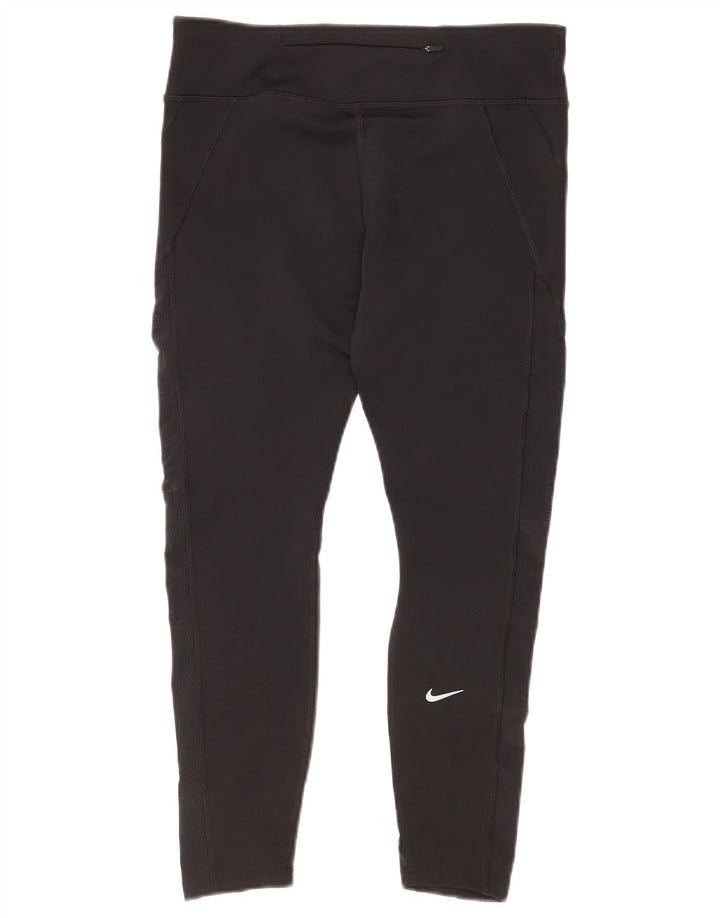 Damskie legginsy Nike Dri Fit, duże, czarne, poliestrowe