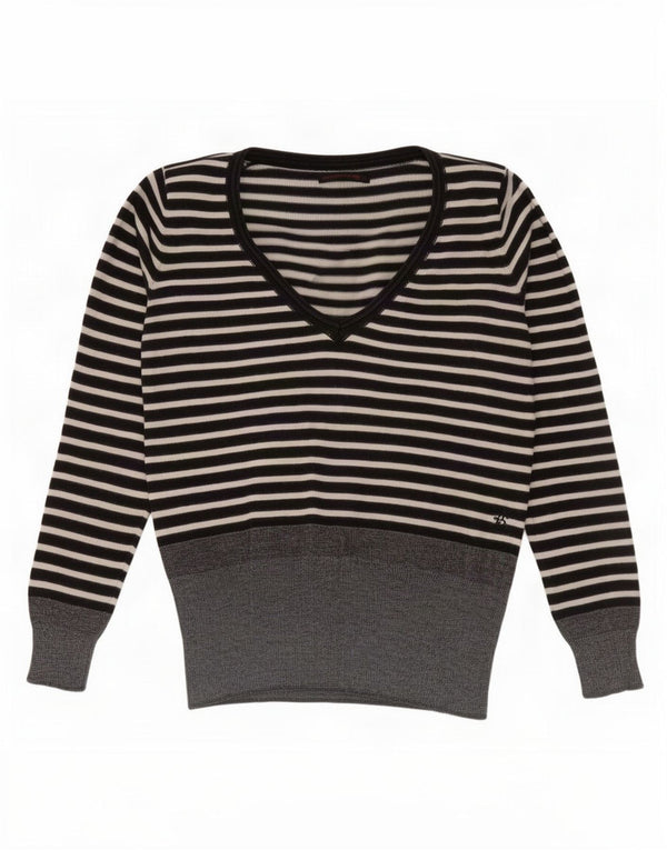 Damski sweter Levi's z dekoltem w kształcie litery V, UK 16, duże czarne paski