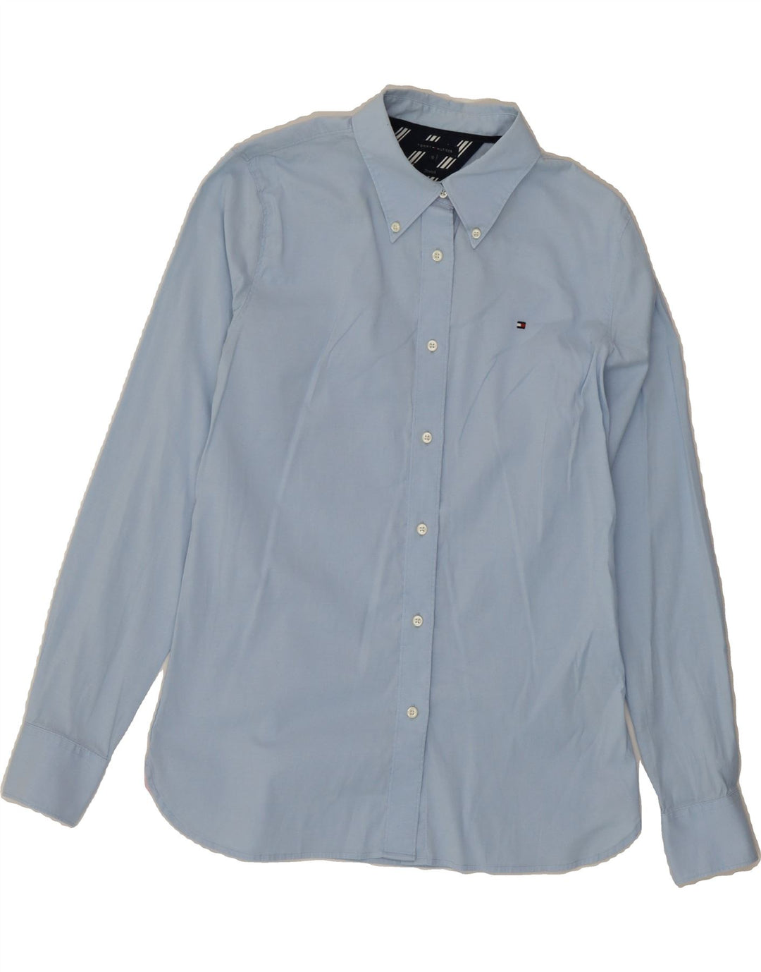 TOMMY HILFIGER Womens Shirt US 10 Large Blue Cotton Vintage Tommy Hilfiger and Second-Hand Tommy Hilfiger from Messina Hembry 