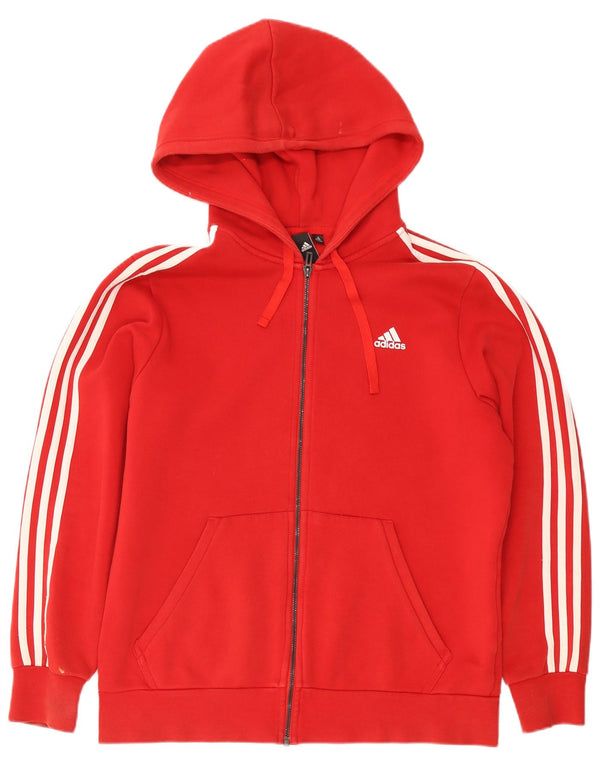 Adidas Męski sweter z kapturem i zamkiem błyskawicznym XL, czerwony, bawełniany