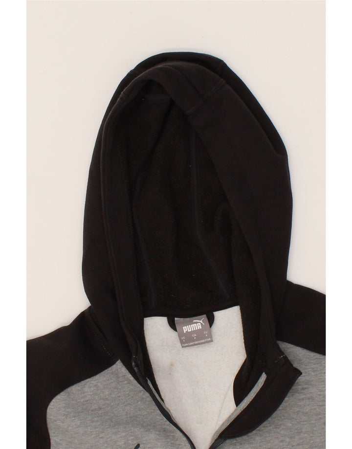 PUMA Mens Zip Hoodie Sweater Small Grey Colourblock Cotton Vintage Puma and Second-Hand Puma from Messina Hembry 