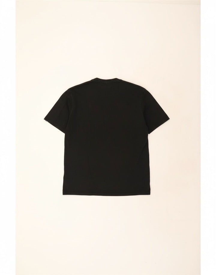 Męski T-shirt z grafiką Kappa, duży, czarny, bawełniany