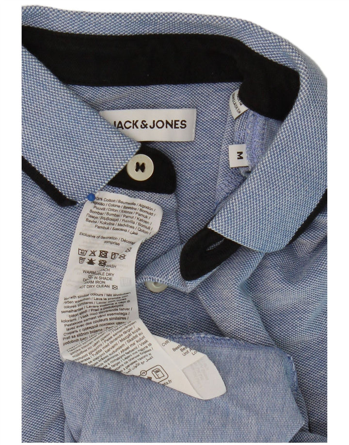 Męska koszulka polo Jack & Jones, średnia niebieska, bawełniana
