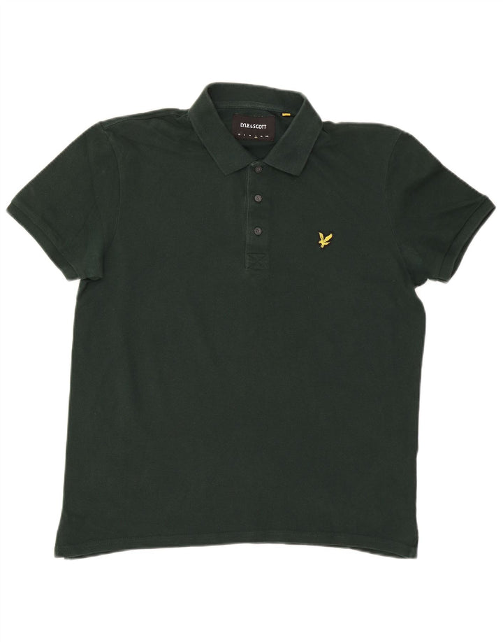 Męska koszulka polo Lyle & Scott, duża, zielona, ​​bawełniana