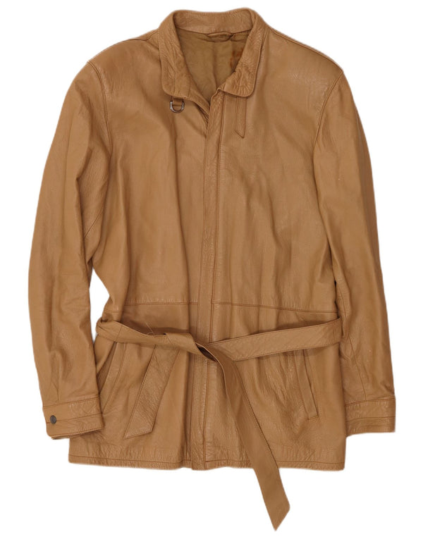 Damska kurtka skórzana VINTAGE IT 46 duża brązowa