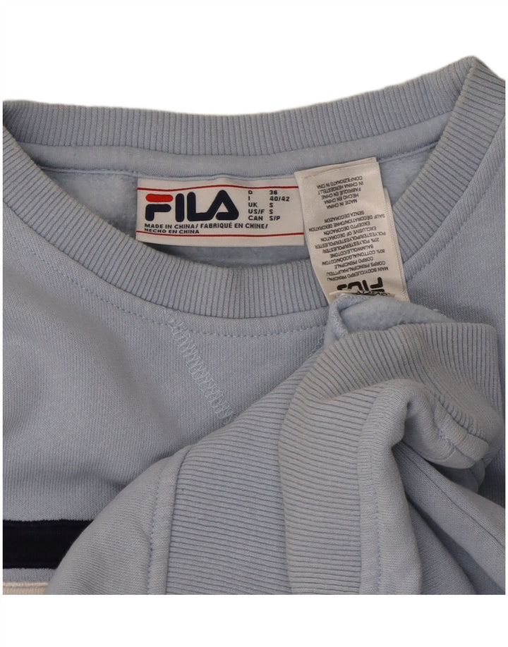 Damski sweter oversize FILA UK 10, mały, niebieski, z blokami kolorów