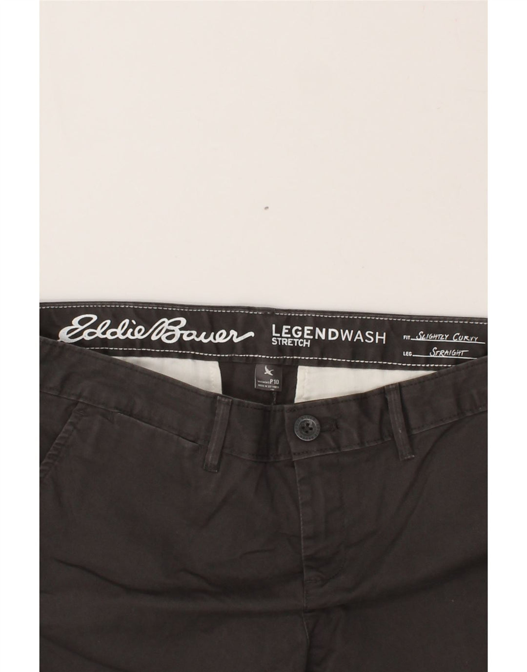 EDDIE BAUER Womens Slightly Curvy Straight Capri Trousers US 10 Large W34 L22  Grey Vintage Eddie Bauer and Second-Hand Eddie Bauer from Messina Hembry 