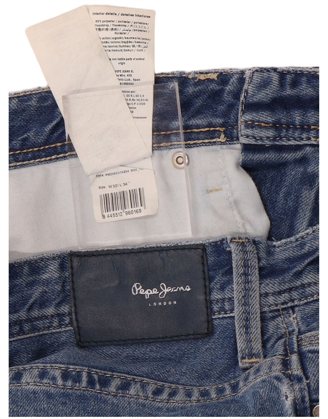 PEPE JEANS Damskie proste dżinsy W32 L34 Niebieskie bawełniane