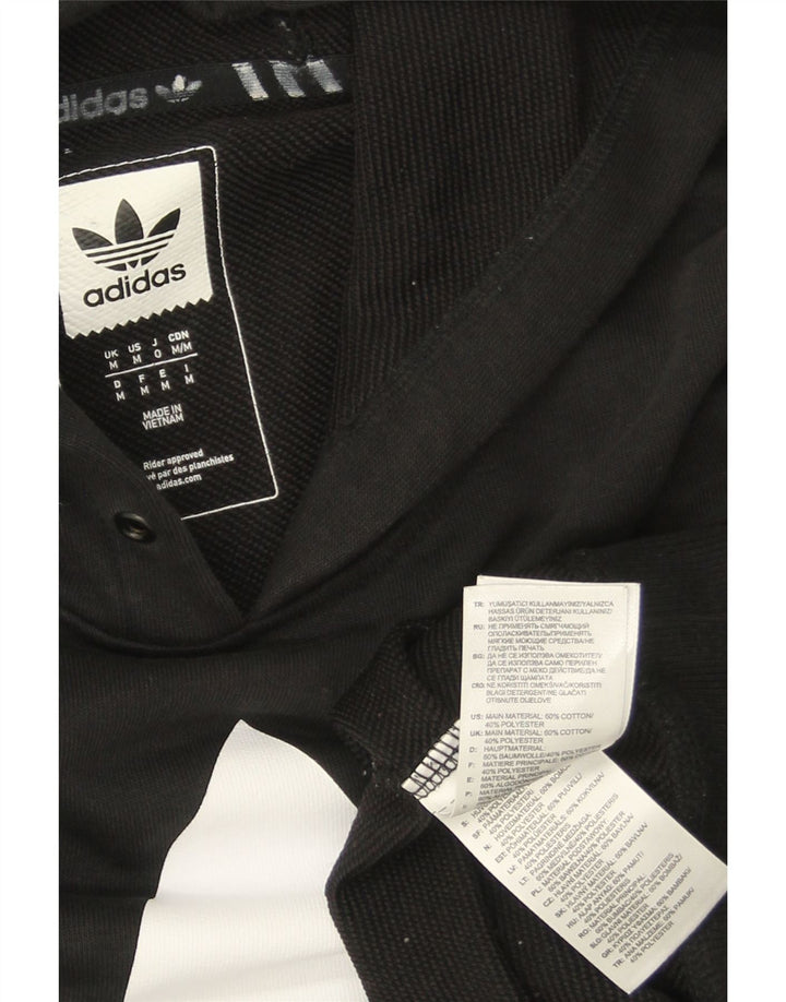 Męski sweter z kapturem i grafiką na deskorolkę ADIDAS, średni czarny, bawełniany