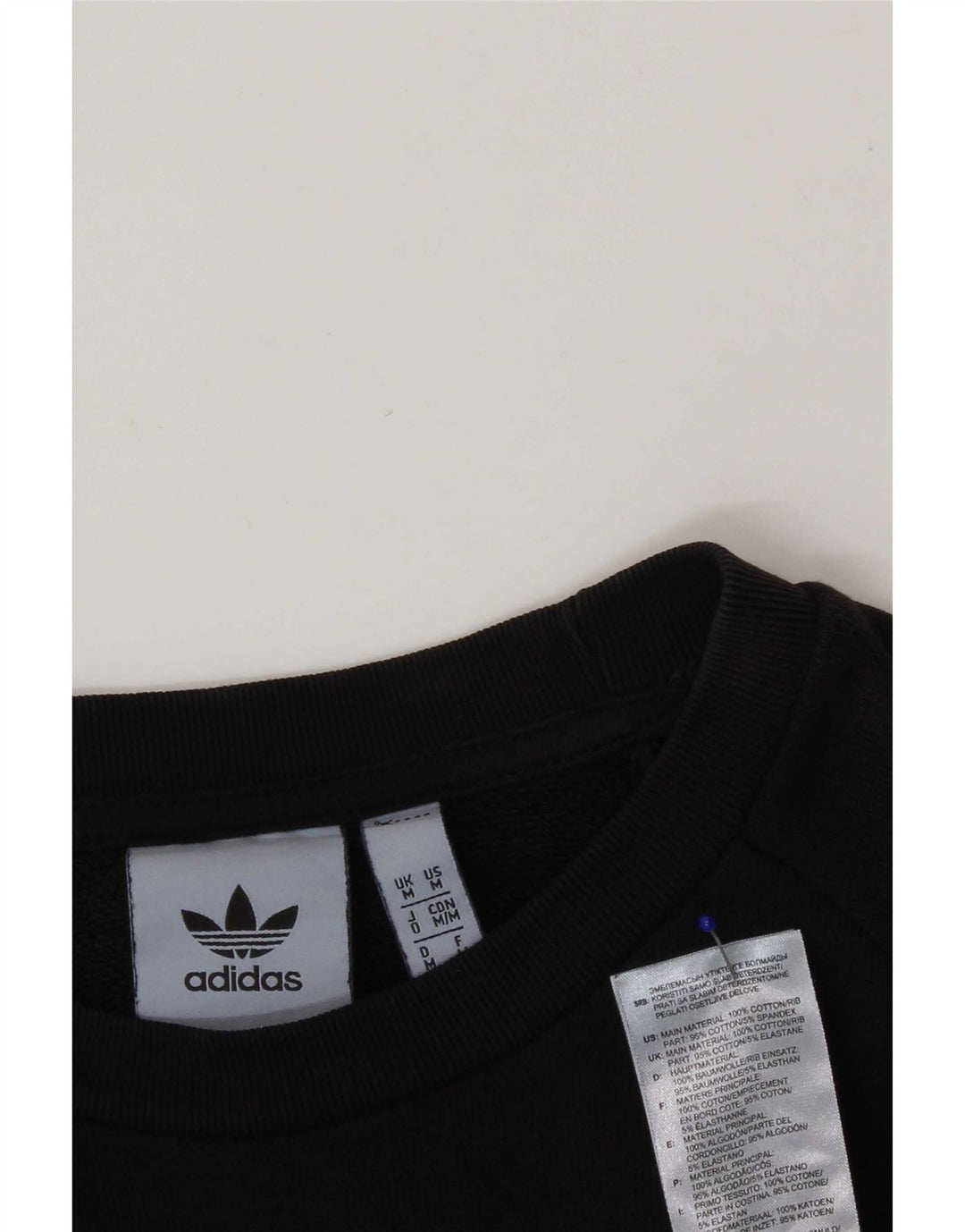 Adidas Męska Bluza Sweter Średni Czarny Bawełna