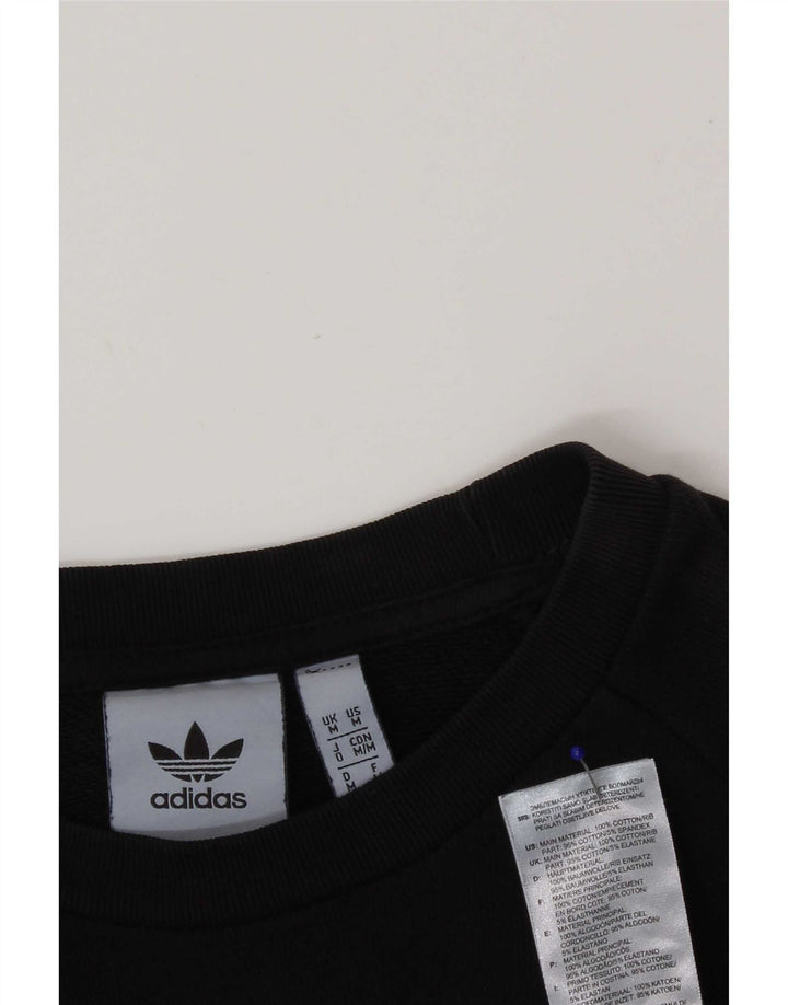 Adidas Męska Bluza Sweter Średni Czarny Bawełna
