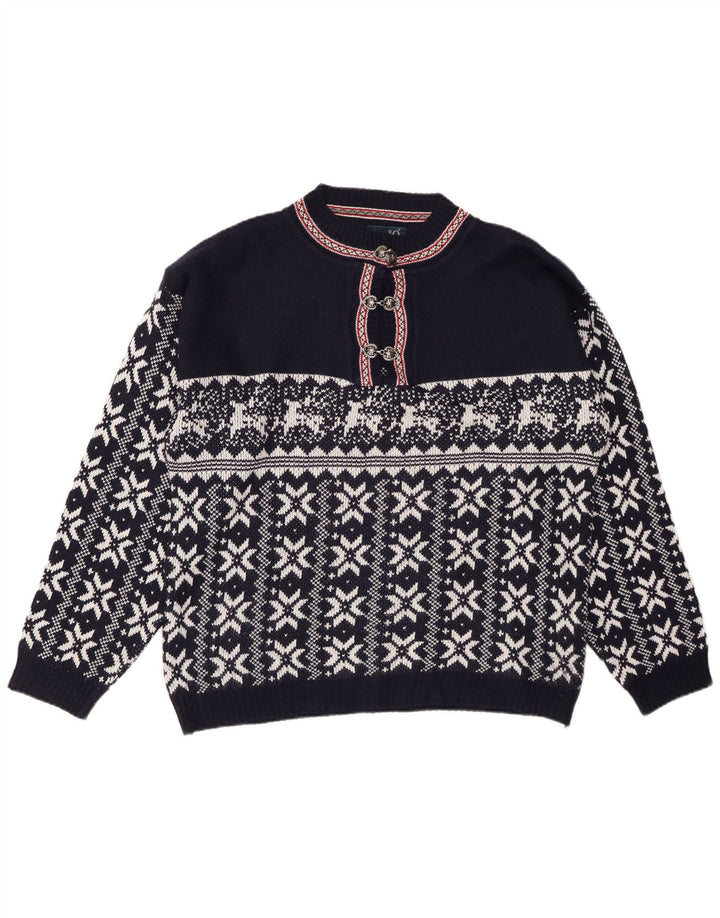 Damski sweter zapinany na guziki CENTRO MAGLIA UK 14 Średni granatowy