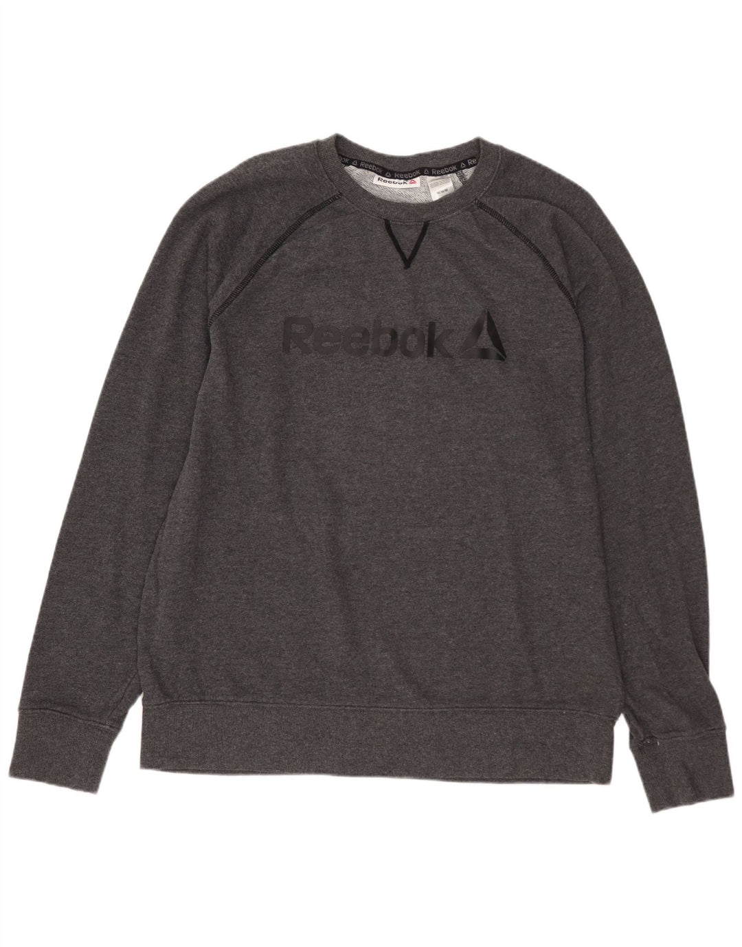 Męska bluza z grafiką REEBOK, średnioszara, bawełniana