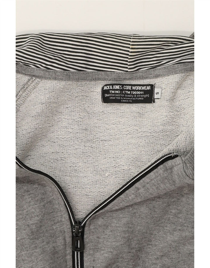 Męski sweter JACK & JONES z grafiką i zamkiem błyskawicznym, mały, szary, nakrapiany