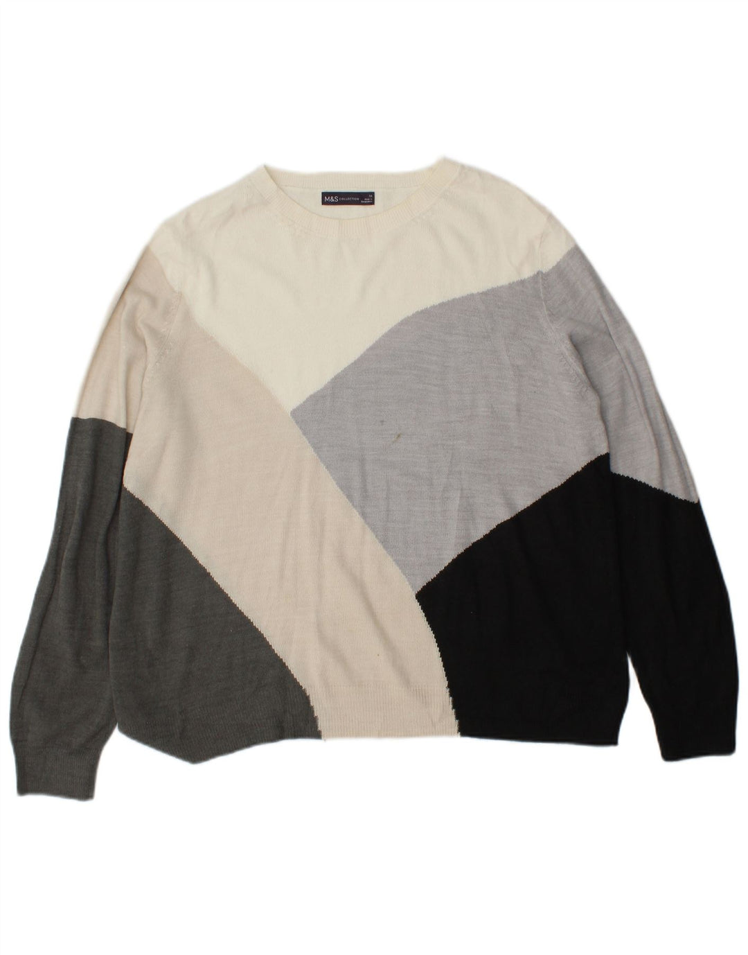 Marks & Spencer Damski sweter z dekoltem w łódkę, UK 16, duży, szary