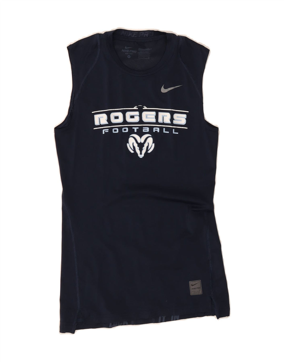 NIKE Womens Rogers Graphic Vest Top UK 8 Small Navy Blue Polyester Vintage Nike and Second-Hand Nike from Messina Hembry 