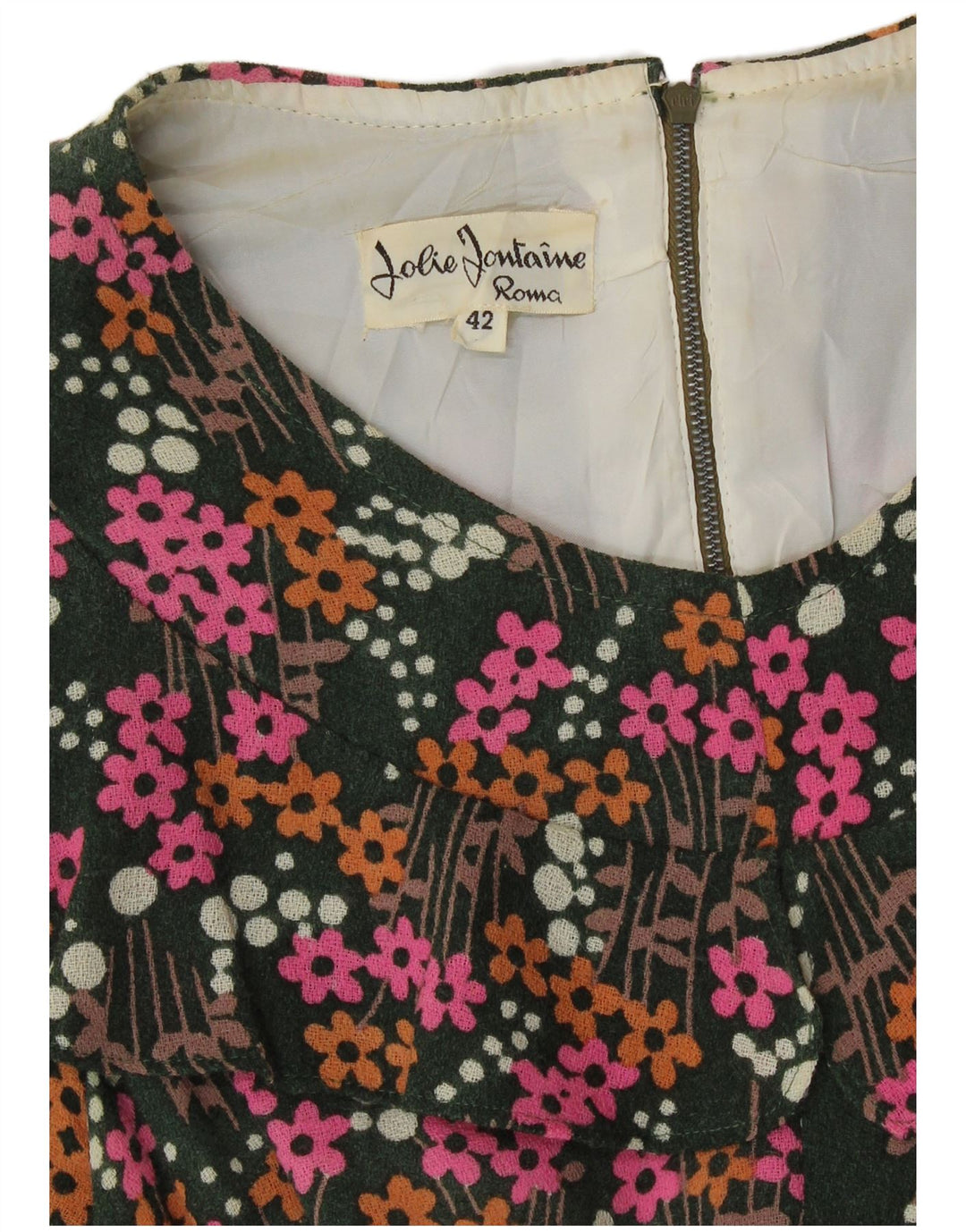 Damska sukienka maxi w stylu vintage IT 42 w kolorze średnio zielonym w kwiaty